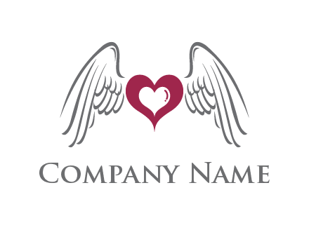 Free Logo Design Maker - Wings and Heart Logo Template