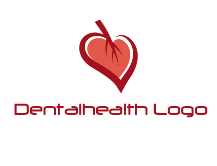 abstract leaf combined with heart logo