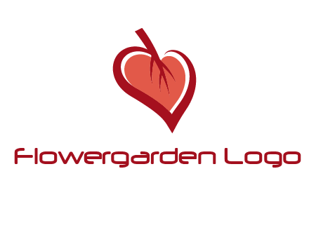 abstract leaf combined with heart logo