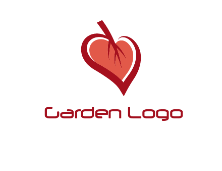 abstract leaf combined with heart logo