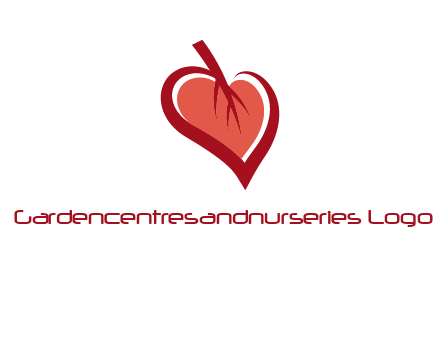 abstract leaf combined with heart logo