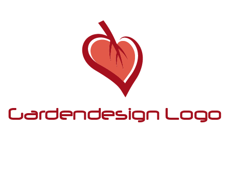 abstract leaf combined with heart logo