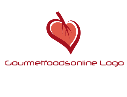 abstract leaf combined with heart logo