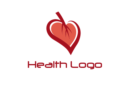 abstract leaf combined with heart logo