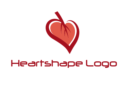 abstract leaf combined with heart logo