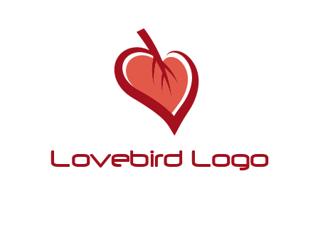 abstract leaf combined with heart logo