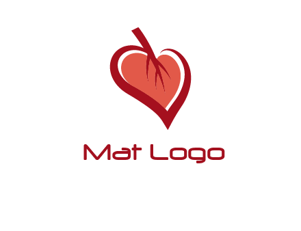 abstract leaf combined with heart logo