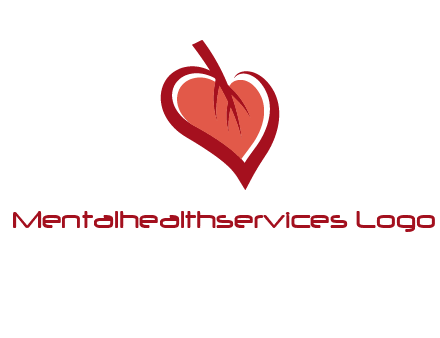 abstract leaf combined with heart logo