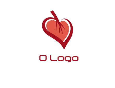 abstract leaf combined with heart logo