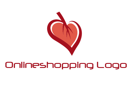 abstract leaf combined with heart logo