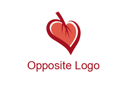 abstract leaf combined with heart logo