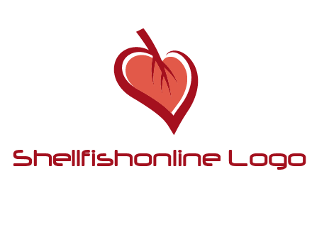 abstract leaf combined with heart logo