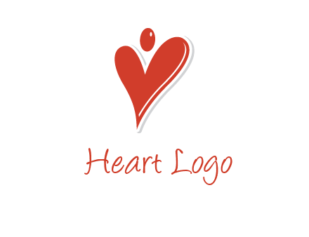 heart forming abstract person logo