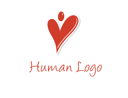 heart forming abstract person logo
