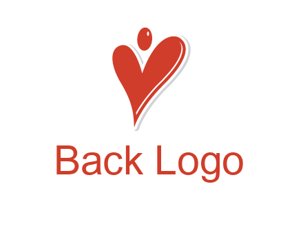 heart forming abstract person logo