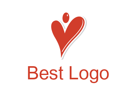 heart forming abstract person logo