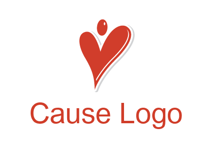 heart forming abstract person logo