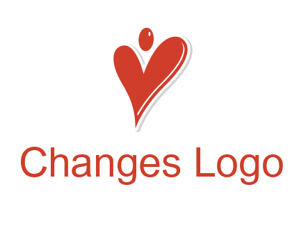 heart forming abstract person logo