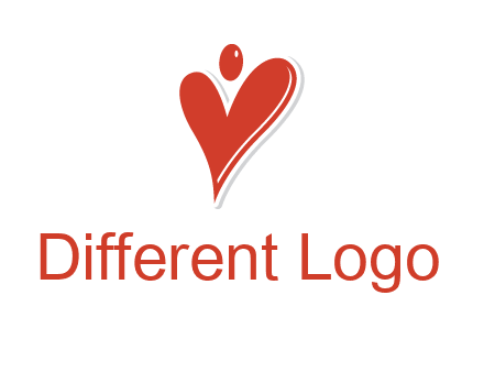 heart forming abstract person logo