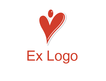 heart forming abstract person logo