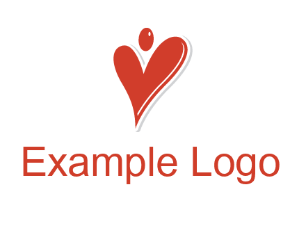 heart forming abstract person logo
