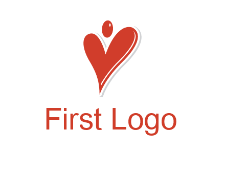 heart forming abstract person logo
