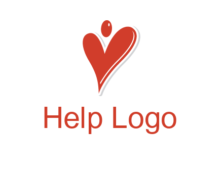 heart forming abstract person logo