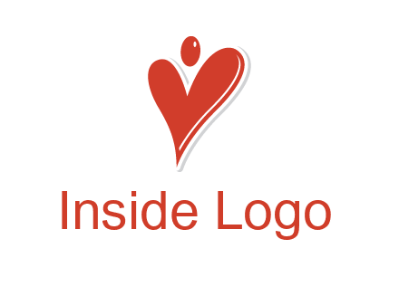 heart forming abstract person logo