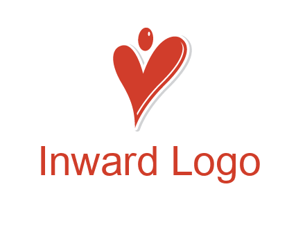 heart forming abstract person logo