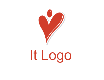 heart forming abstract person logo