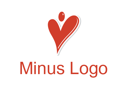 heart forming abstract person logo