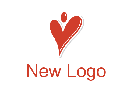 heart forming abstract person logo