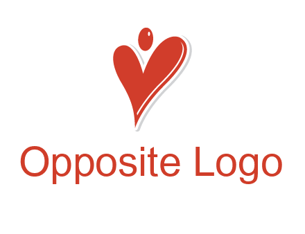heart forming abstract person logo