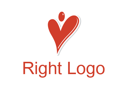 heart forming abstract person logo