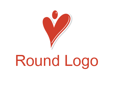 heart forming abstract person logo