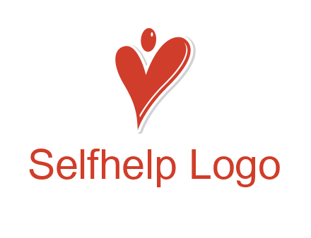 heart forming abstract person logo
