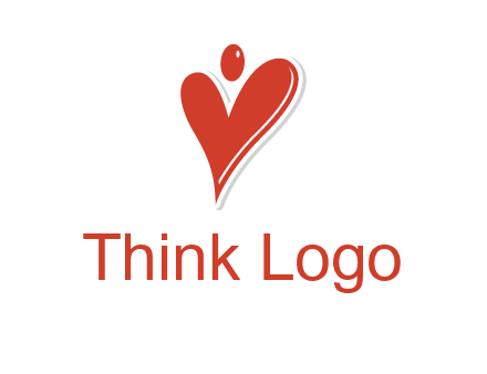 heart forming abstract person logo