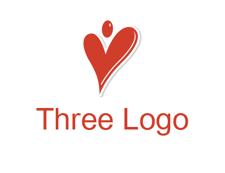 heart forming abstract person logo