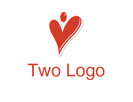 heart forming abstract person logo
