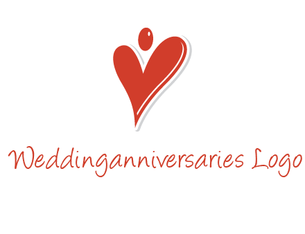 heart forming abstract person logo