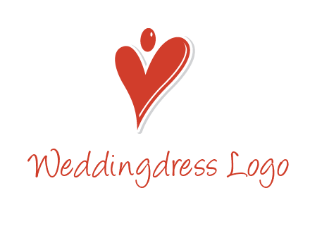 heart forming abstract person logo