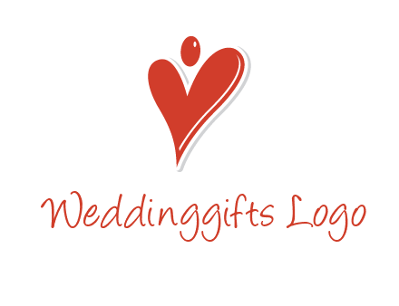 heart forming abstract person logo