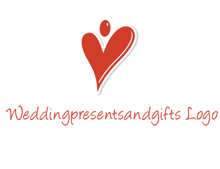 heart forming abstract person logo