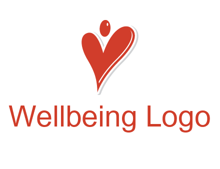 heart forming abstract person logo