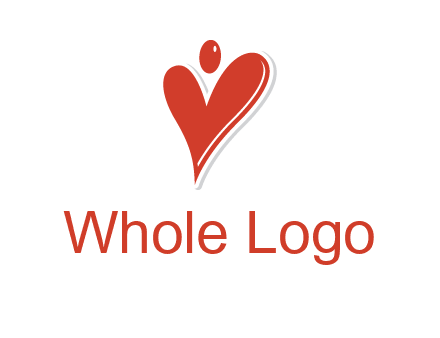 heart forming abstract person logo