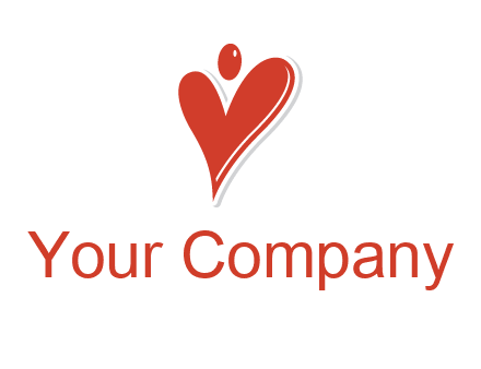 heart forming abstract person logo