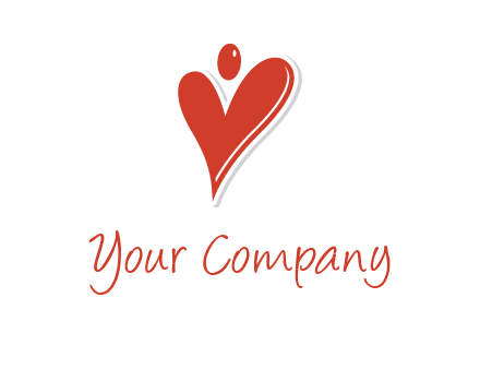 heart forming abstract person logo