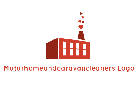 factory producing heart smoke from its chimney logo