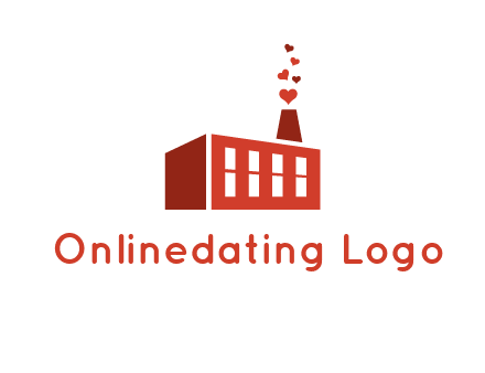 factory producing heart smoke from its chimney logo