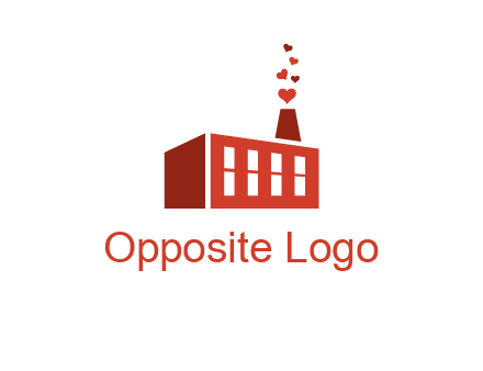 factory producing heart smoke from its chimney logo